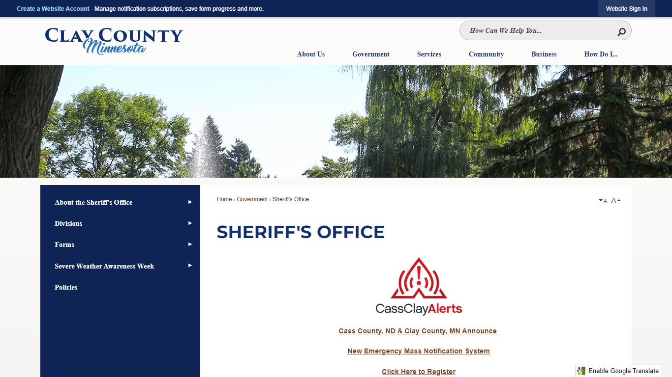 Sheriff's Office | Clay County, MN - Official Website